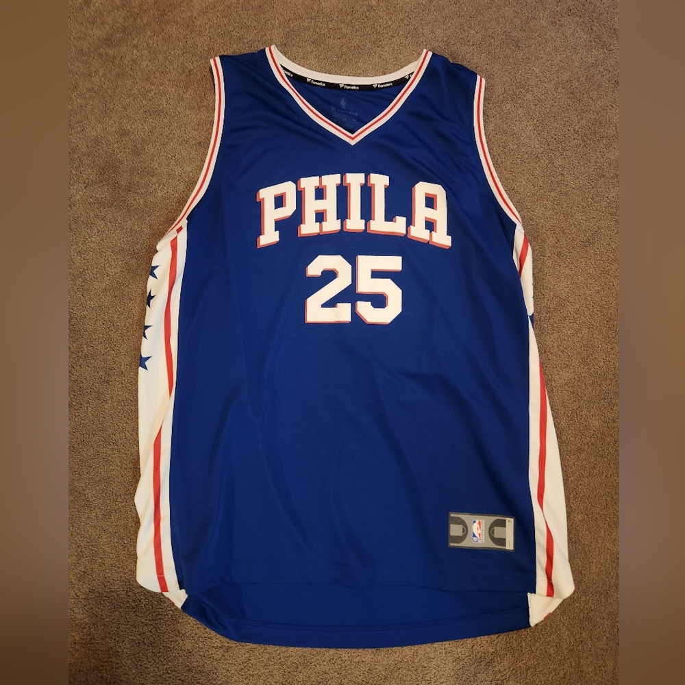 Men's Philadelphia 76ers 25 Simmons Basketball Jersey Size Xl Fanatics